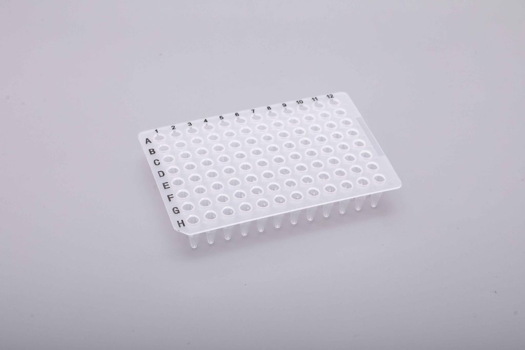 0.1ml qPCR 96 孔板，无裙边，透明 – 艾科瑞生物